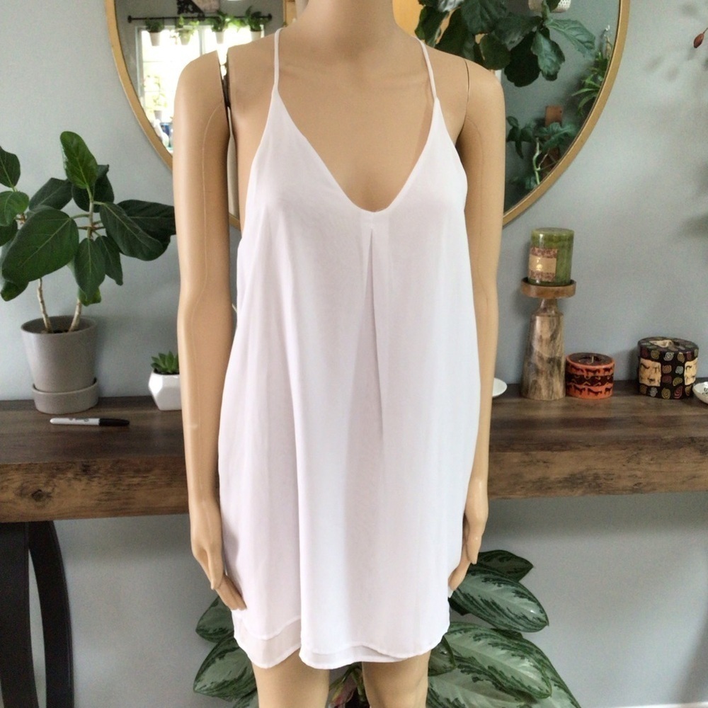 White Spaghetti Strap Swim Coverup